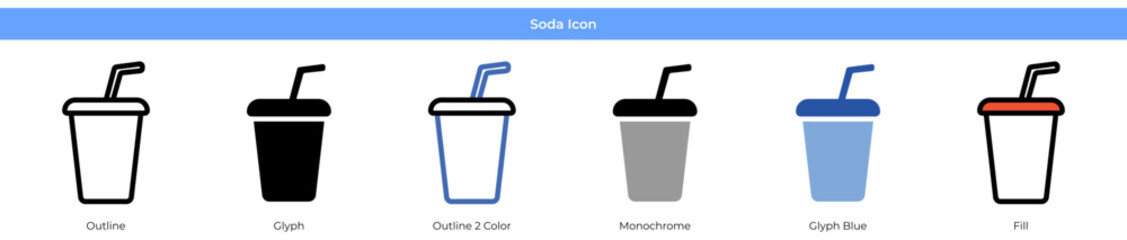 Soda Icon Set - obrazy, fototapety, plakaty