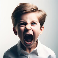 portrait of a child screaming
