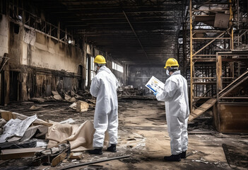 Illustration of Two Working Construction Workers