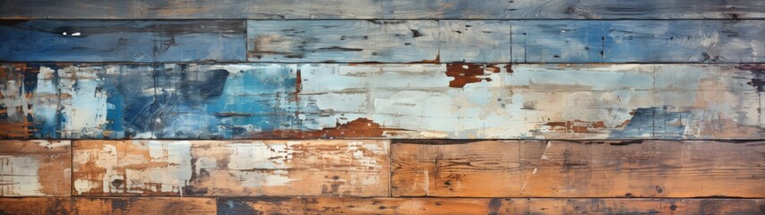 Weathered Wooden Planks: A Rustic Close-Up View