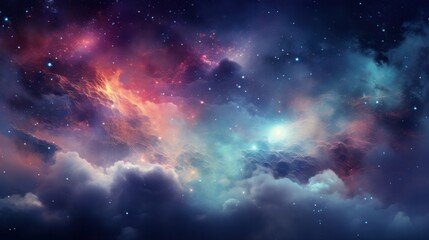 Fototapeta premium cosmos, abstract background features a colorful and dreamy depiction of a galaxy nebula