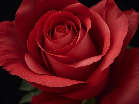 A vibrant red rose captured in this photo, showcasing its beauty and elegance.