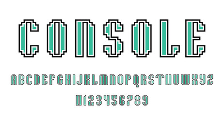 Set of alphabets font letters and numbers modern abstract design with outlines concept vector illustration	
