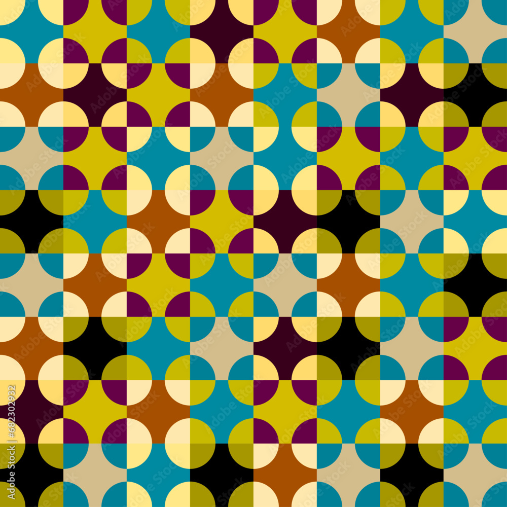 Poster Geometric abstract pattern retro style. Seamless vector pattern.