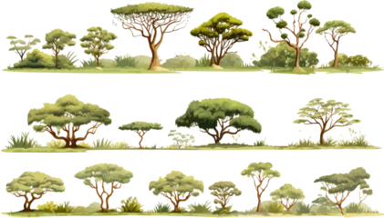 Foto op Aluminium savannah vegetation set isolated vector style with transparent background illustration © Zaharia Levy
