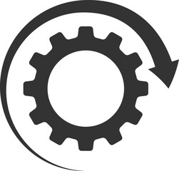 Metal gears and cogs vector. Gear icon flat design. Mechanism wheels logo. Cogwheel concept template.