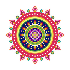 Beaufiful Round Rangoli Design 
