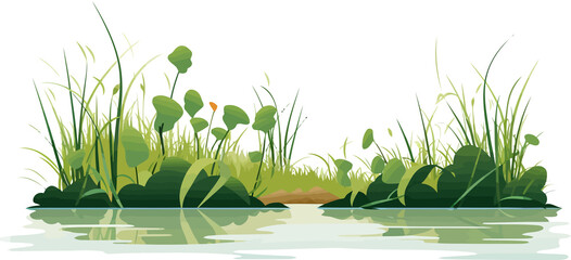 marsh vegetation set isolated vector style with transparent background illustration