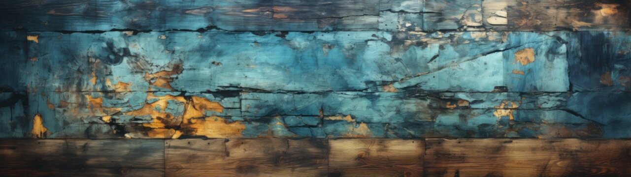 Nostalgic and Timeless Abstract Art in Brown and Blue