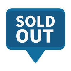Sold Out In Blue Rectangle Shape For Information Product Promotion Business Marketing
