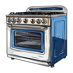 Obraz premium Stove in cartoon style on transparent background, Stove sticker design.