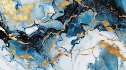 Stone marble texture background ultramarine blue and gold white color. Patterned natural of abstract wall marble