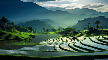 Tuinposter terraced rice field © ARM