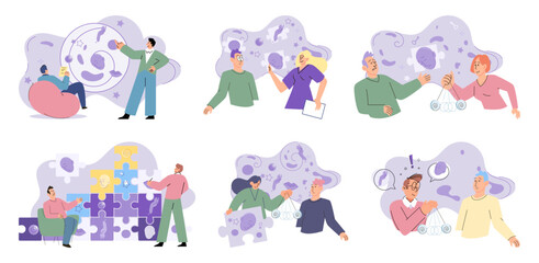 Mental health counseling vector illustration. Professional guidance and support from mental health counselors equip patients with coping strategies The mental health counseling metaphor likens