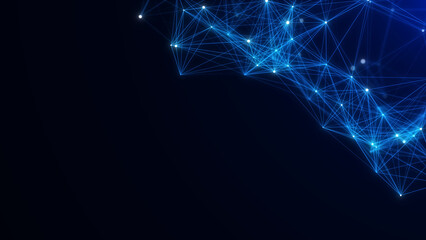 Network connection structure. Technology connect big data. Science background. Business futuristic backdrop. 3D rendering.