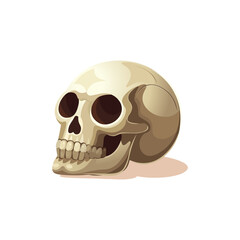 Skull in cartoon style. Vector illustration.