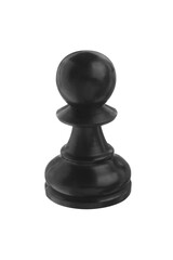 Black wooden chess pawn isolated on white