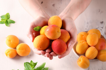 fresh organic juicy berries in hand