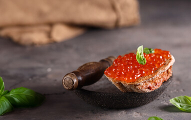 delicious appetizer red caviar healthy eating