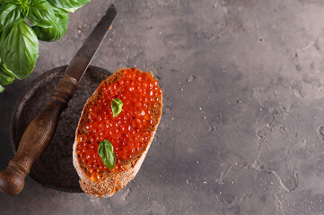 delicious appetizer red caviar healthy eating