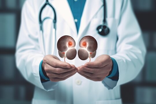 kidneys healthy Concept hands kidneys coat white doctor Image