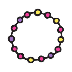 Vector pink hand drawn necklace outline doodle icon. Accessory sketch illustration for print, web, mobile