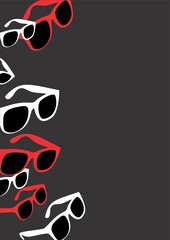 sunglasses on a black background with space to fill