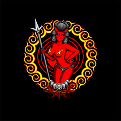devil cupid illustration for tshirt and other