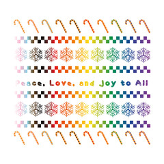 Peace, Love, and Joy to All. Christmas transparent design.