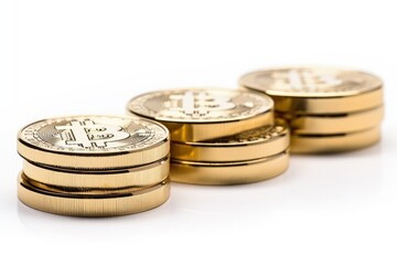 white Isolated edges coins Bitcoin Five