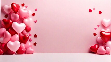 pink background with hearts