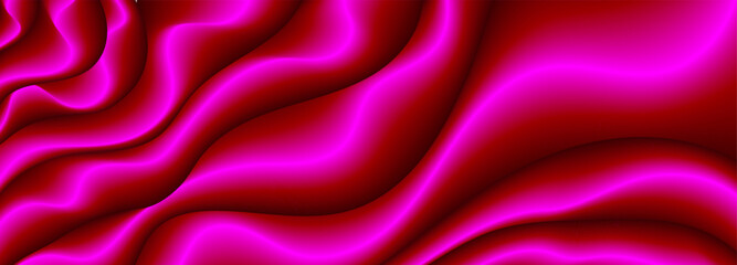 Abstract background of three-dimensional gradient red-pink lines. Red-pink wave background template for creative design