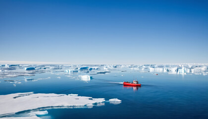 Arctic Serenity: Twilight over Icebergs