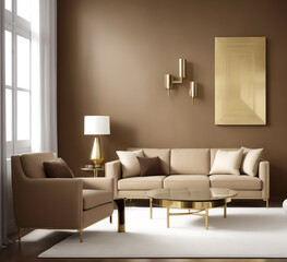 Minimalist interior design of modern living room. generative AI