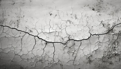 Cracked and Textured Grayscale Wall