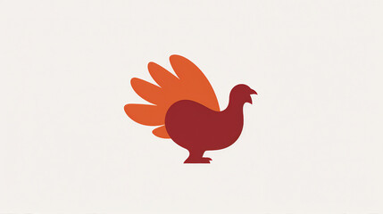 Fototapeta na wymiar Turkey Bird Vector Icon, Flat Mobile Sign Design