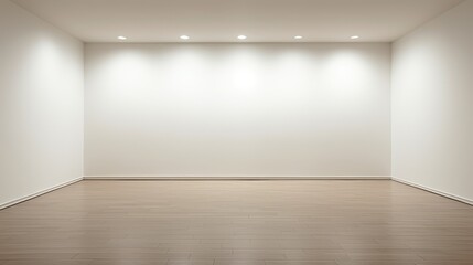 A minimalist empty room with a single spotlight  AI generated illustration
