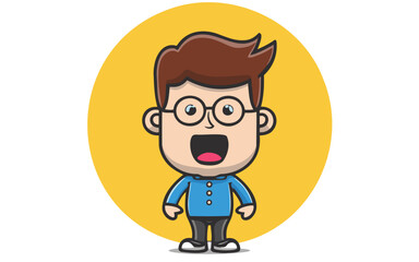 character of a person with a smile vector illustration