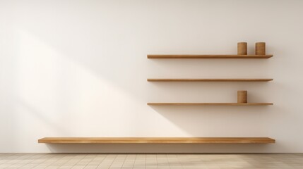 A minimalist retail store with empty shelves for product showcasing  AI generated illustration