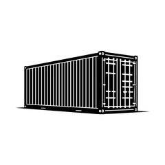 cargo containers , Shipping Container silhouette  Vector illustration. 