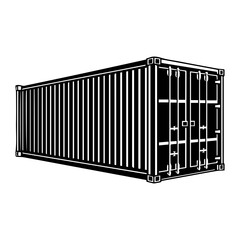 cargo containers , Shipping Container silhouette  Vector illustration. 