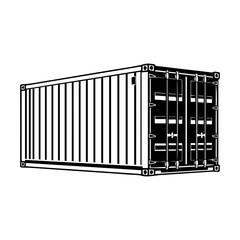 cargo containers , Shipping Container silhouette  Vector illustration. 
