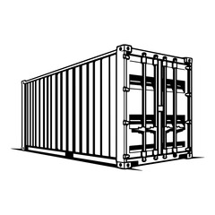 cargo containers , Shipping Container silhouette  Vector illustration. 