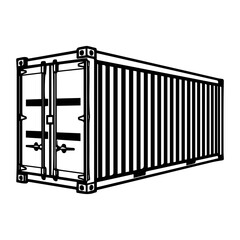 cargo containers , Shipping Container silhouette  Vector illustration. 