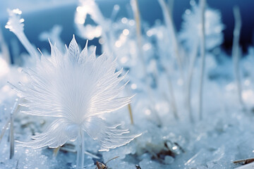 Abstract representation of frost flowers, rare ice crystals that bloom on the surface of ice and snow.