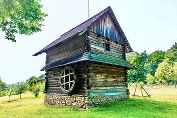 An ancient wooden mill in a peasant estate, Sanok, Poland.