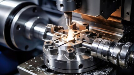 Fototapeta na wymiar Machining a part on a milling machine