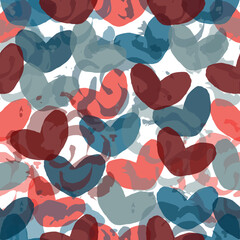 Seamless pattern. Multicolored hearts.