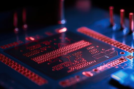 background Technology rays red blue close PCB electronic tech High
