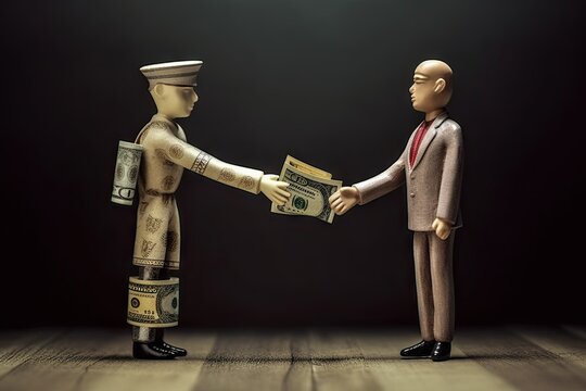 currency image background deal conclusion hands shakes puppets two
